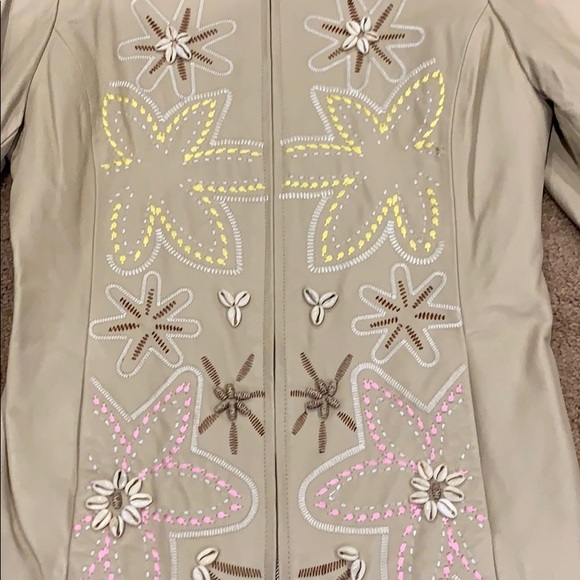 Pamela McCoy vintage leather embellished jacket - Picture 2 of 7